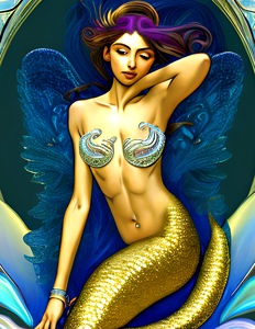 The Golden Goddess Angel Mermaid