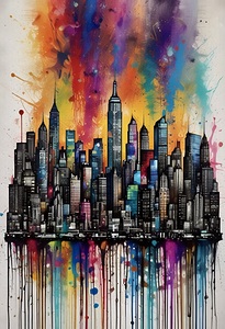 New York City Skyline Splash Paint 2024 06 25 11 12 29