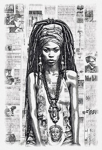 African Goddess Pencil Sketch 2024 06 26 13 47 06