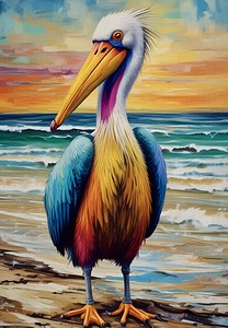 Colorful Beach Pelican 2024 06 29 10 44 22