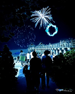 Fireworks At Naples Pier Vertical
