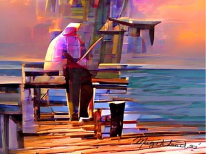 Naples Pier Old Man Fishing