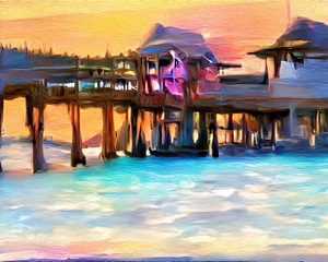 Naples Pier Sunset Blues