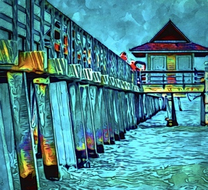 Naples Pier Rainbow Pillars