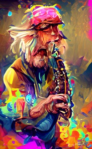 Hippie Sax Player