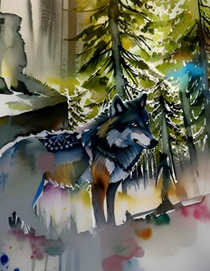Wolf In Woods