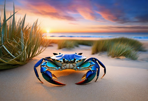 Blue Crab On Beach