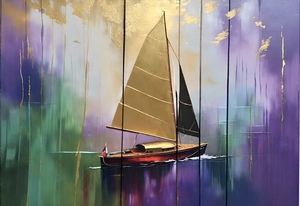Shungite-Amethyst Sailboat