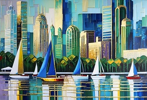 Chicago Skyline and Lake