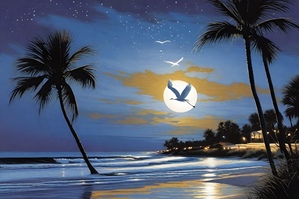 Lunar Beach Egret