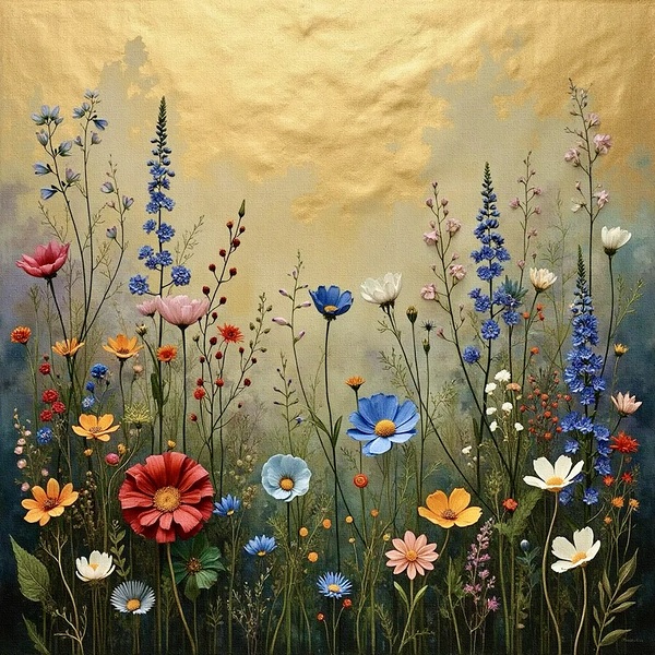Wildflower Glory On Gold 2024 09 02 13 17 55 Print