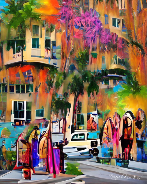 Naples 5th Avenue Shoppers Print