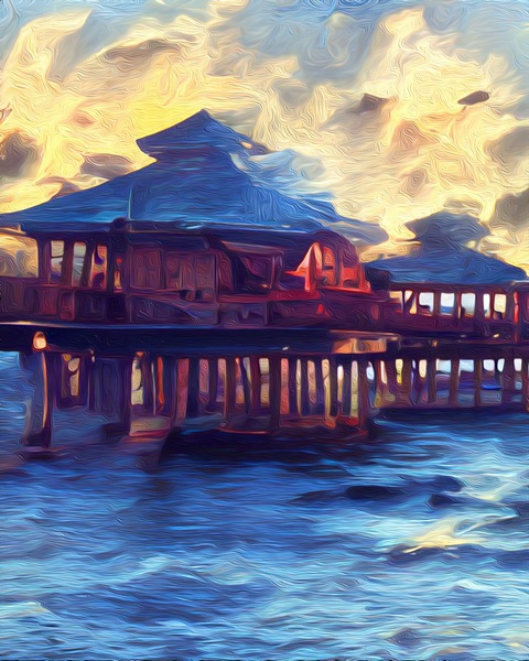Naples Pier Van Gogh Style Beauty Print