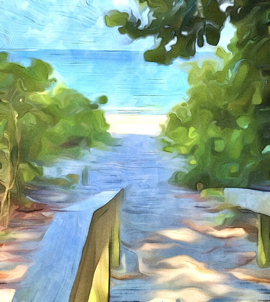 Naples Beach Mansion Entryway Print