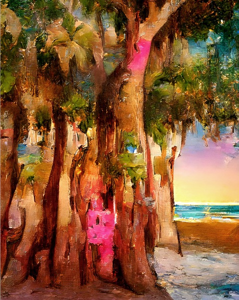 Naples Beach Banyan Tree  Print