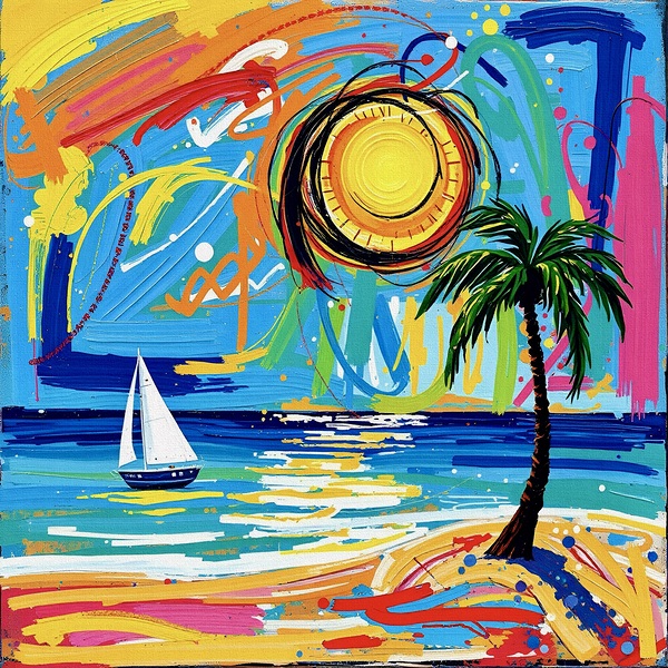 Sailboat Sunshine Dreams  2024 09 04 19 18 22 Print