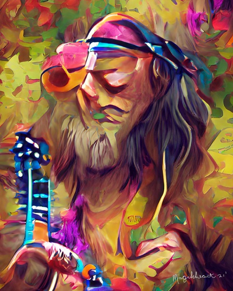 Hippie Satar Player Print
