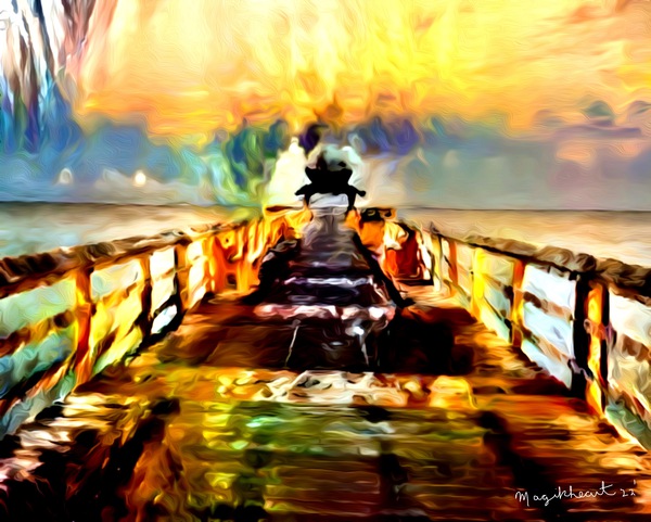 Naples Pier Painted Photography Art  Print