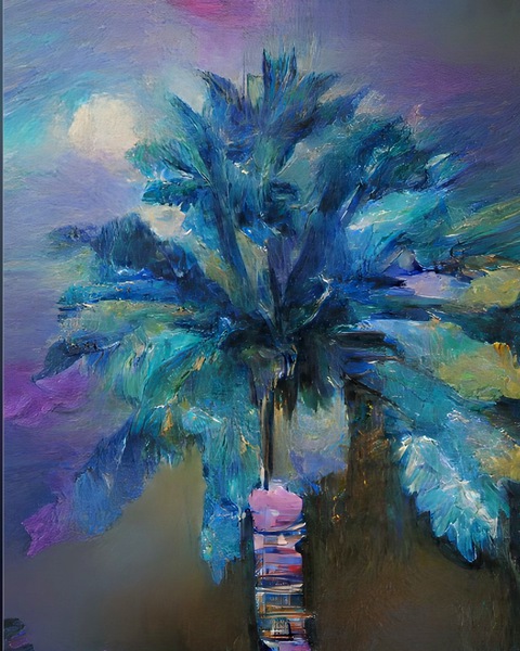 Naples Gardens Lunar Palm Print