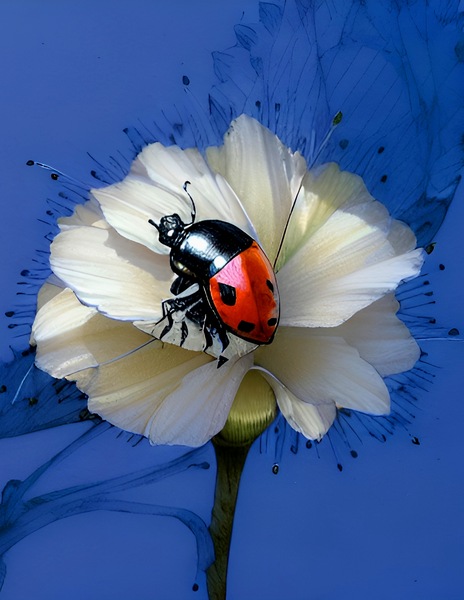 Ladybug Flower Print