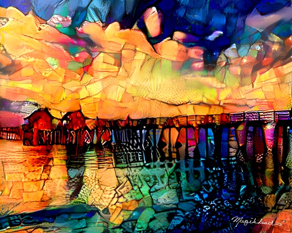 Naples Pier Stainglass Abstract Print