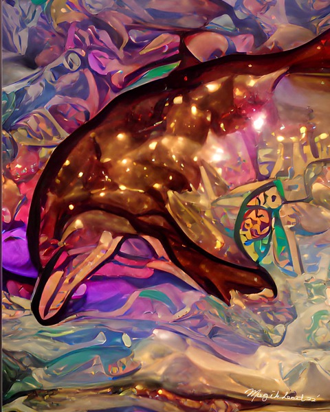 Diving Dolphin Print