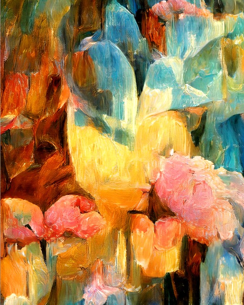 Pastel Flowers Cornucopia  Print