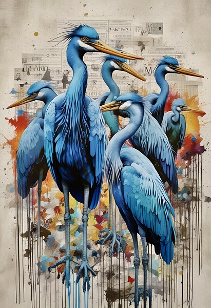 Blue Heron Family 2024 06 25 15 29 50 Print