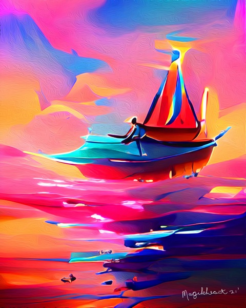 Rainbow Sailing  Print