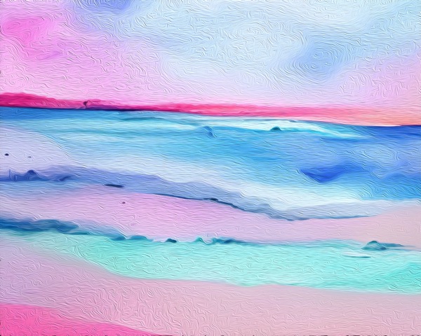 Pink Aqua Paradise Beach  Print