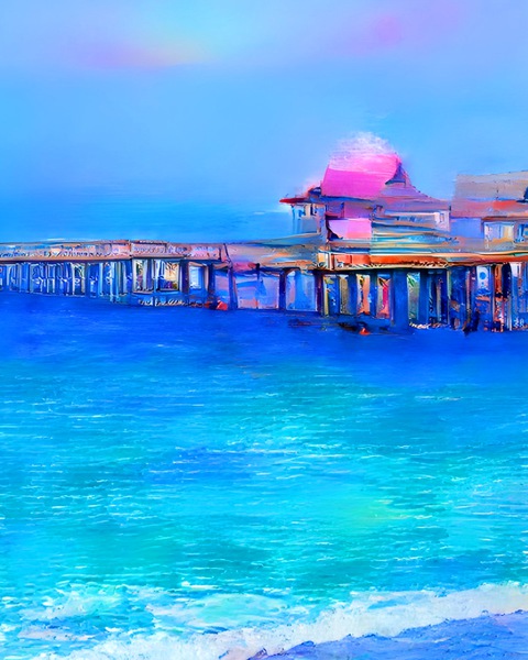 Pastel Abstract Naples Pier Print