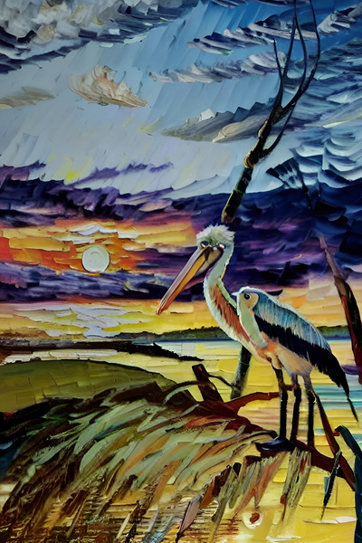 Pelican Sunset Print