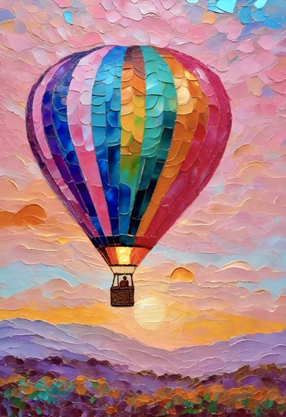 Rainbow Hot Air Balloon by Magikheart