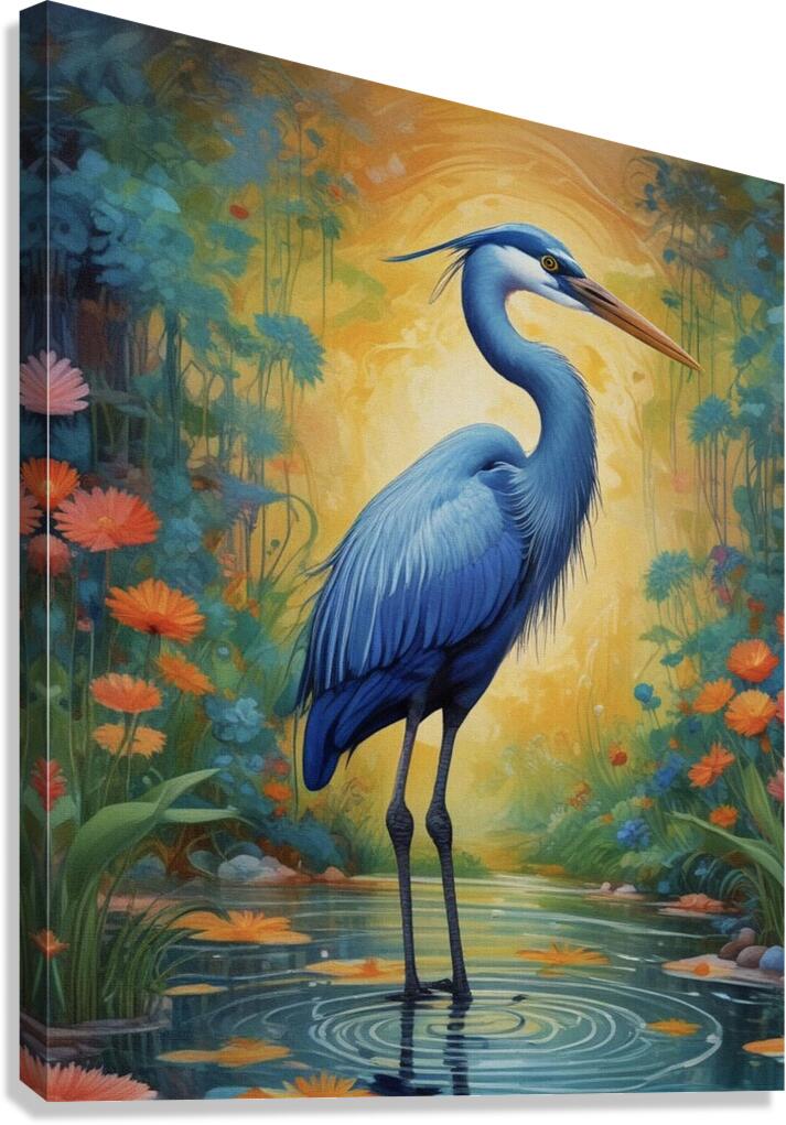 Blue Heron Garden 2024 07 10 16 16 18 Canvas Print