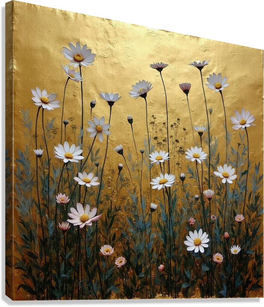 Wild Flowers on Gold 2024 09 02 12 45 18 Canvas Print