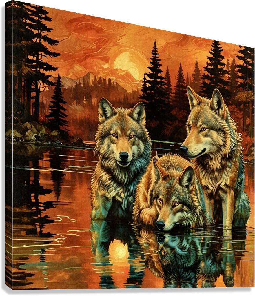 Wolves On Hunt  2024 09 02 13 46 49 Canvas Print