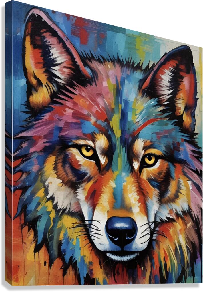 Colorful Wolf  2024 09 11 12 44 05 Canvas Print