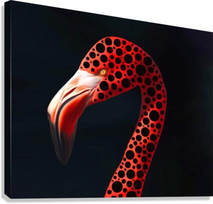 Black Spotted Flamingo  Canvas Print