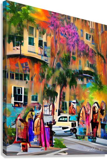 Naples 5th Avenue Shoppers Canvas Print