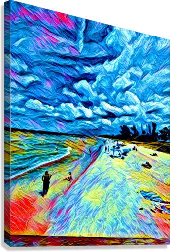 Beach View From Naples Pier Canvas Print