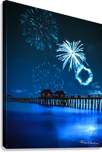 SOLD Naples Pier Fireworks  Canvas Print