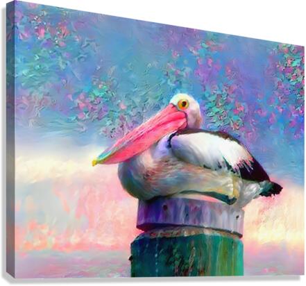 The Pastel Pelican Queen Canvas Print