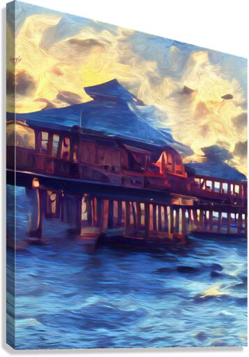 Naples Pier Van Gogh Style Beauty Canvas Print