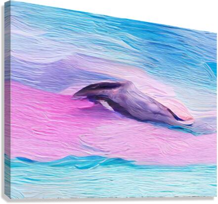 Pink Aqua Naples Beach Dolphin Canvas Print