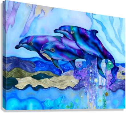 Magical Dancing Dolphins Canvas Print