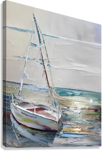 Aqua Pink Sail Away Canvas Print