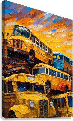 School Bus Cemetery  Canvas Print