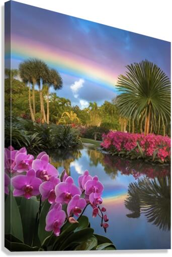 Naples Botanical Gardens Rainbow Sky Canvas Print