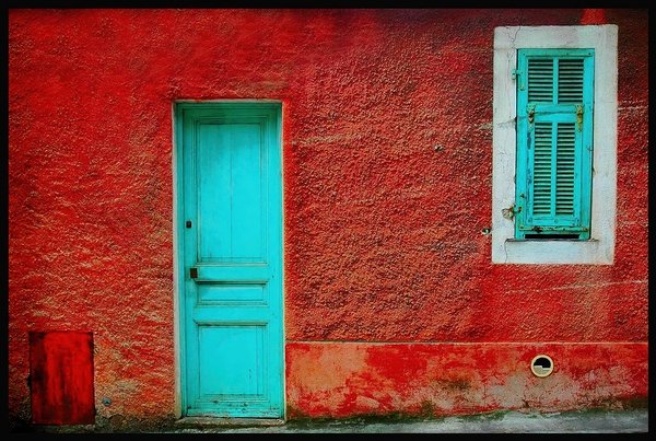 Red Wall Paris Print