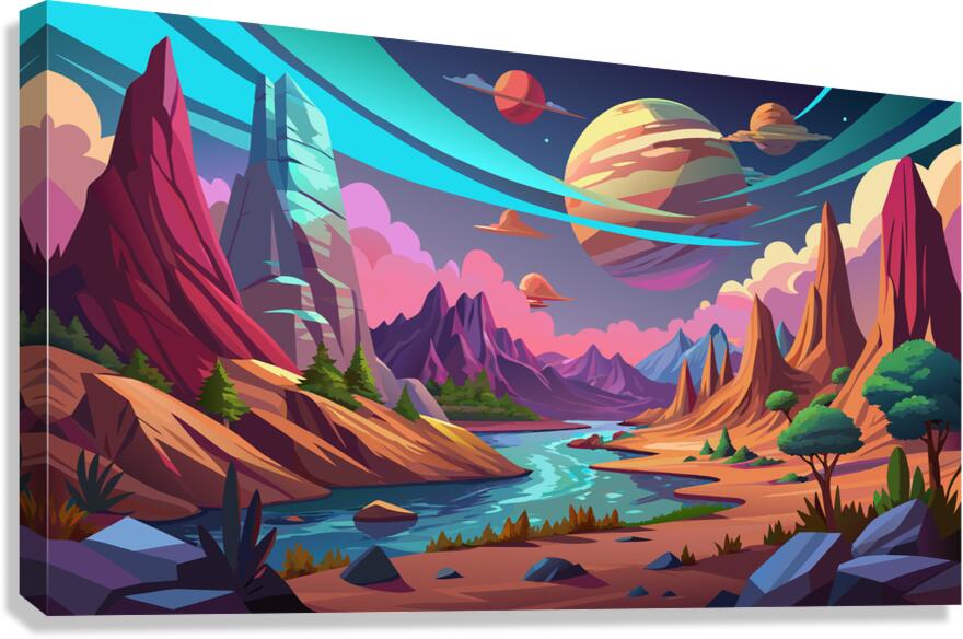 Alien Landscape: Celestial Exploration Canvas Print